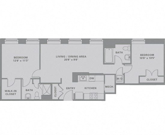 Floorplan for Apartment #02-526, 2 bedroom unit at Halstead Haverhill